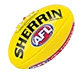 A yellow Sherrin football